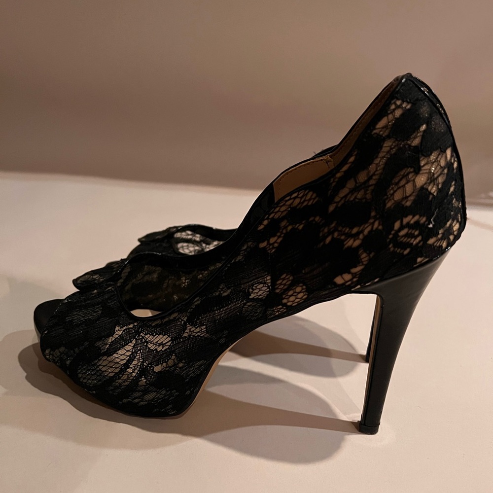 Jimmy Choo Lace peep toe pumps